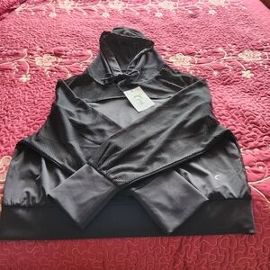 ZYIA BLACK MESH ACTIVEWEAR HOODIE